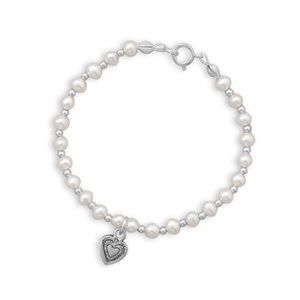 NEW baby girl pearl bracelet. Valentine gift, baby gift, baby shower, baptism